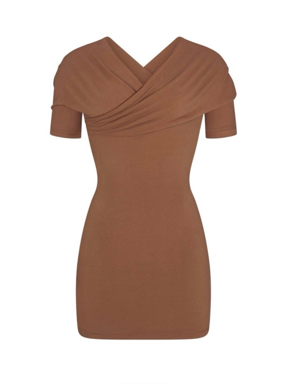 Skims Cotton Jersey Wrap Mini Dress